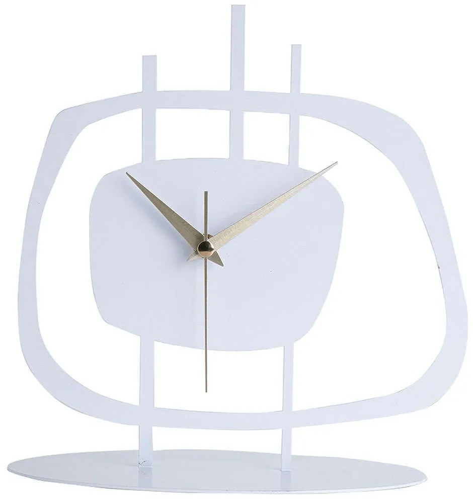 Ρολόι Επιτραπέζιο Pietra 901LMN1150 22x22cm White Aberto Design Μέταλλο
