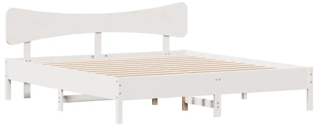 vidaXL Σκελετός Κρεβ. Χωρίς Στρώμα Λευκό 160x200 εκ Μασίφ Πεύκο