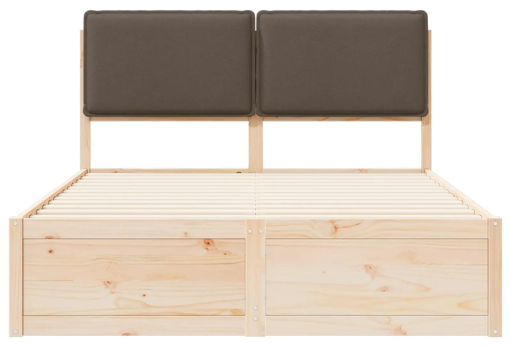 vidaXL Σκελετός Κρεβατιού με Επενδεδυμένο Κεφαλάρι Taupe 160 x 200 cm