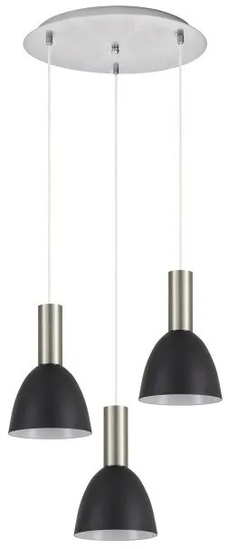 Κρεμαστό Φωτιστικό 3xE27 Κώνοι Adept Tube Homelighting-77-8460-Νίκελ Ματ 77-8460