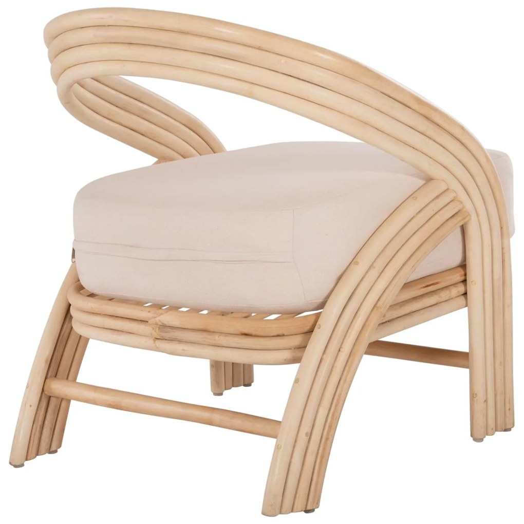 Πολυθρόνα DONITA C9838 Φυσικό Rattan με Λευκό Μαξιλάρι 67x74x78Υεκ. 67x74x78 εκ.