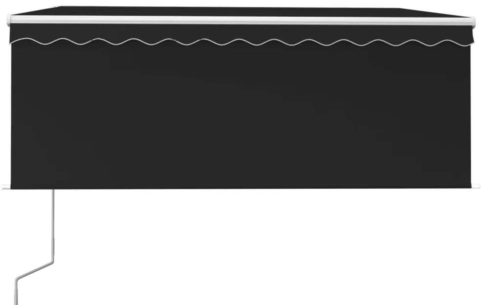 vidaXL Τέντα Συρόμενη Αυτόματη με Σκίαστρο Ανθρακί 3,5 x 2,5 μ.
