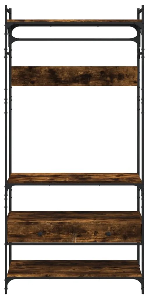 vidaXL Ντουλάπα με Συρτάρια Καπνιστή Δρυς 89x39x184,5εκ. Επεξεργ. Ξύλο