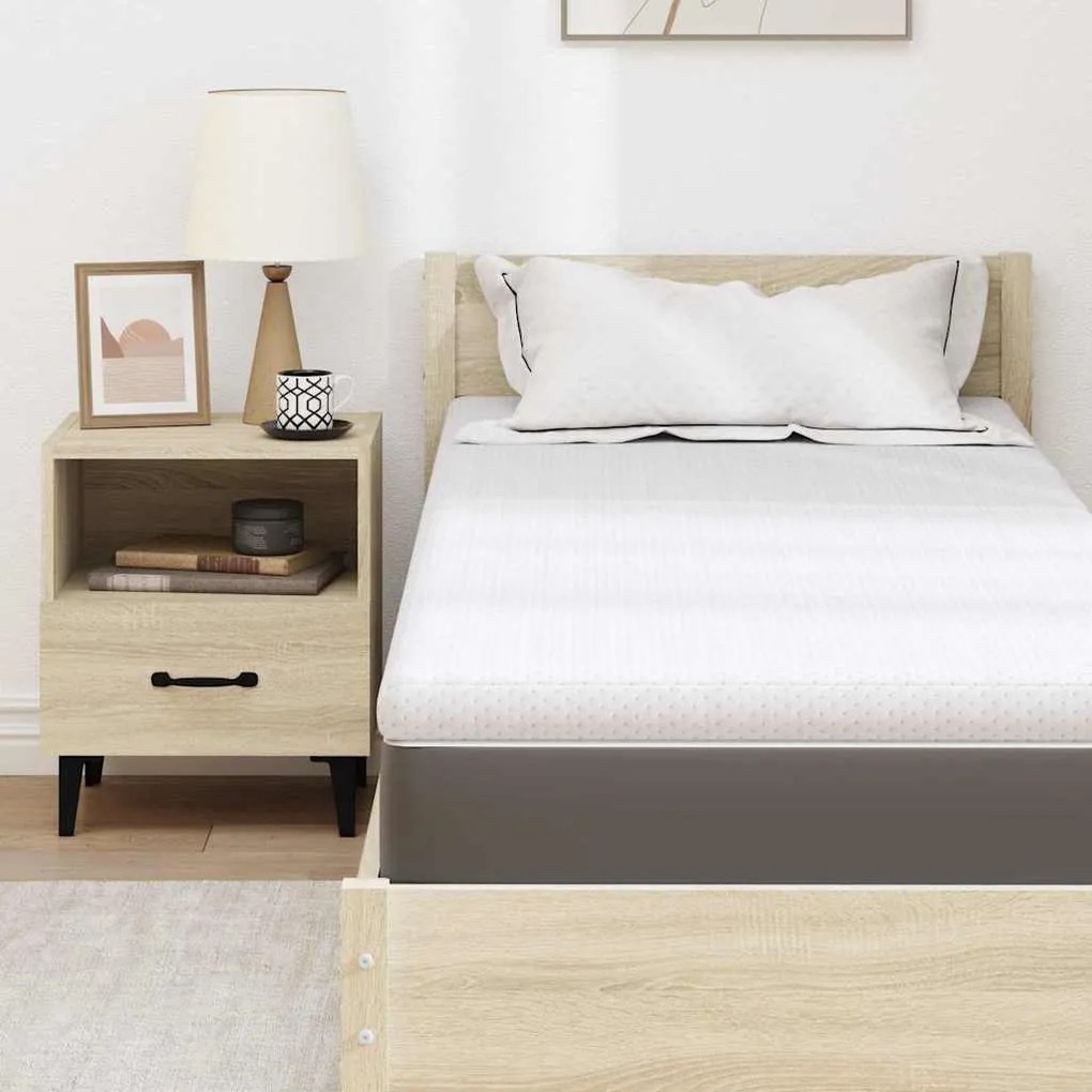 vidaXL Στρώμα επικάλυψης Λευκό 70 x 200 x 6 εκ Υφασμα Jacquard