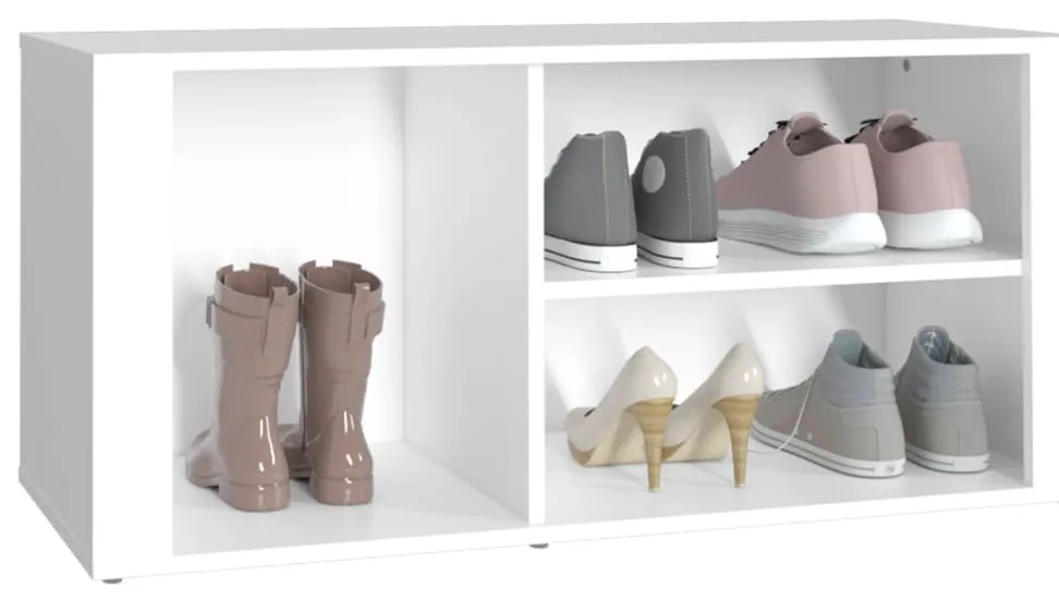 vidaXL Παπουτσοθήκη Λευκή 100 x 35 x 45 εκ. από Επεξεργασμένο Ξύλο