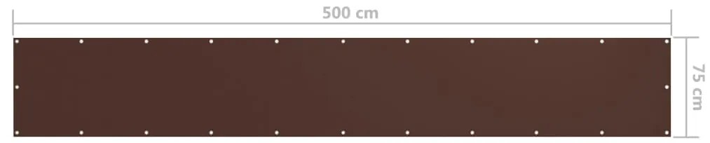 vidaXL Διαχωριστικό Βεράντας Καφέ 75 x 500 εκ. Ύφασμα Oxford
