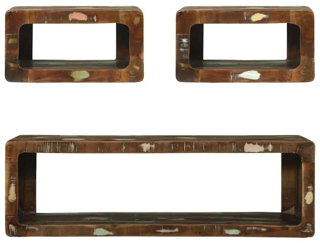 vidaXL Σετ επίπλου τηλεόρασης 3 pcs Πολύχρωμο Μασίφ ανακυκλωμένο ξύλο