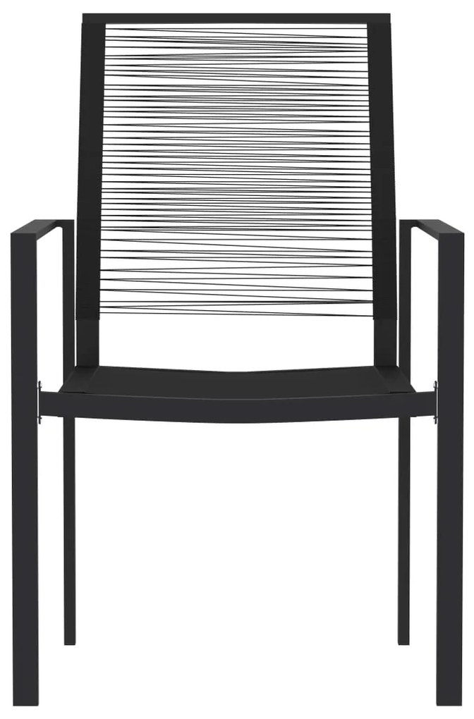 vidaXL Σετ Τραπεζαρίας Κήπου 9 Τεμαχίων Μαύρο