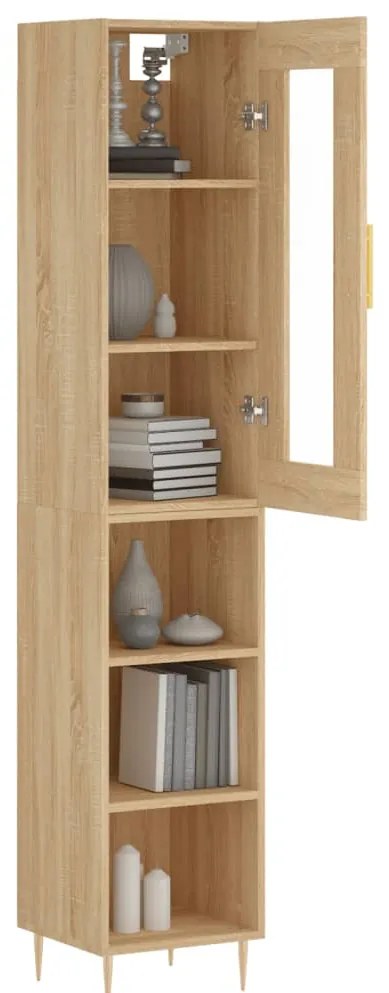vidaXL Μπουφές Sonoma δρυς 34,5 x 34 x 180 εκ. από Επεξεργασμένο Ξύλο
