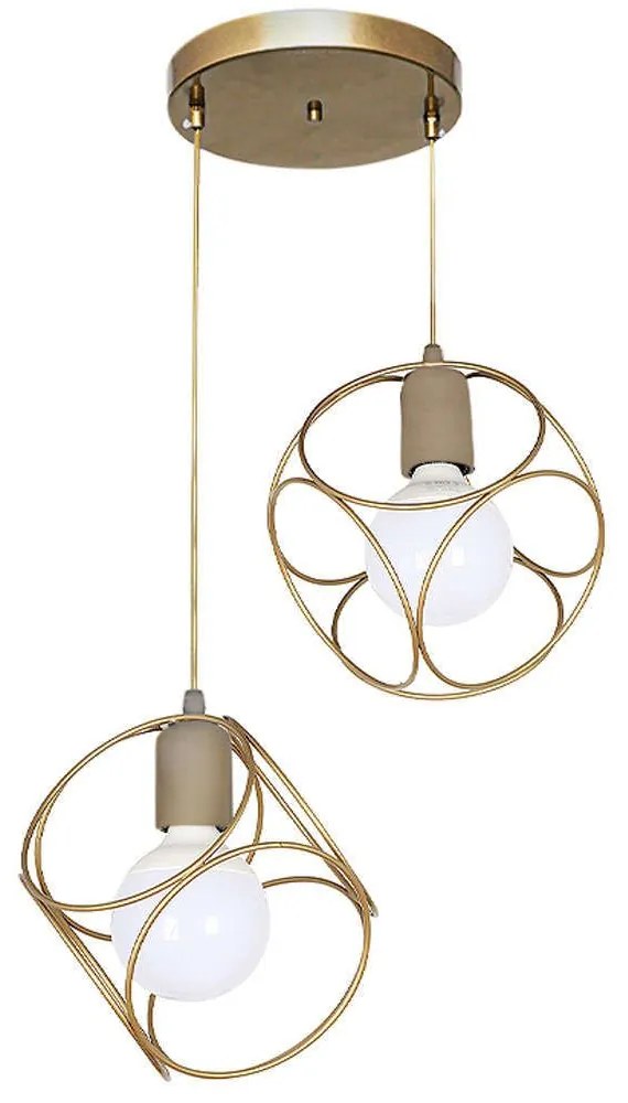 Φωτιστικό Οροφής Lusita 0124524 35x35x70cm 2xE27 60W Gold Megapap Μέταλλο