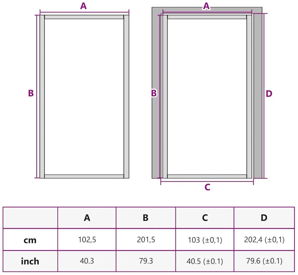 vidaXL Εσωτερική Πόρτα 102,5x201,5 εκ. Λευκή ESG Γυαλί και Αλουμίνιο