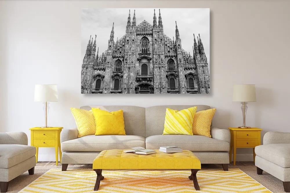 Εικόνα του καθεδρικού ναού του Μιλάνου σε ασπρόμαυρο - 120x80