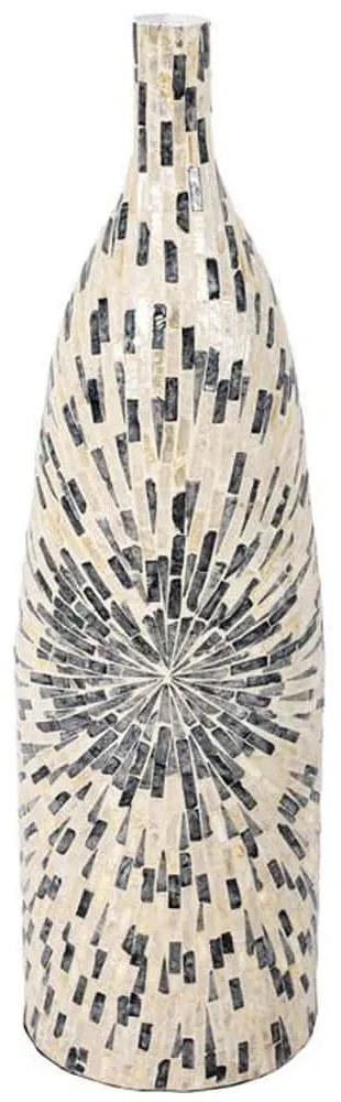 Βάζο Με Κοχύλια 944-124-001 22x81cm White-Grey Bamboo