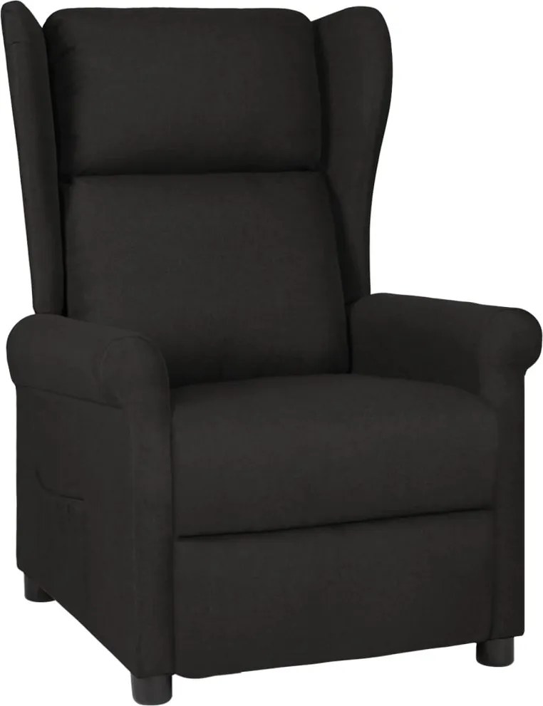 vidaXL Πολυθρόνα Ανακλινόμενη Μαύρη Υφασμάτινη