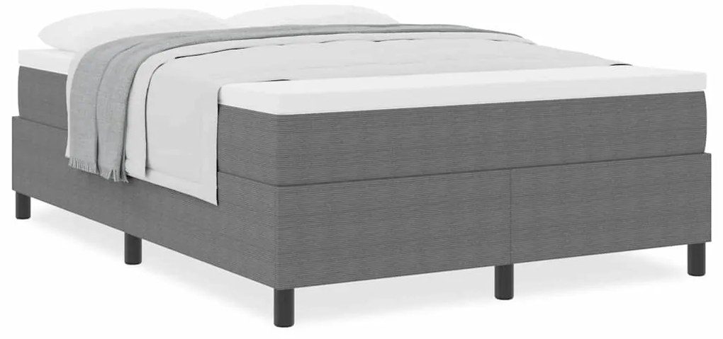 vidaXL Κρεβάτι με ελατήρια Απαλό Γκρι,Λευκό 203 x 140 x 60 εκ Βελούδο