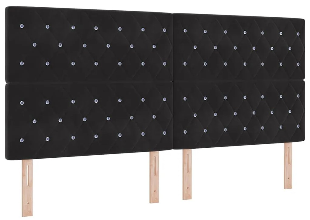vidaXL Κεφαλάρι LED με φώτα λωρίδας LED Argyle Μαύρο 100 cm Βελούδο