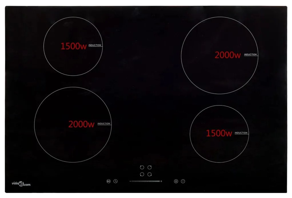 vidaXL Εστία Επαγωγική με 4 Εστίες & Πλήκτρα Αφής 77 εκ. 7000 W Γυάλινη