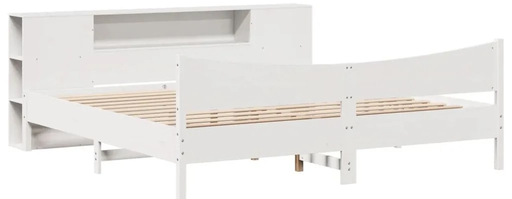 vidaXL Σκελετός Κρεβ. Χωρίς Στρώμα Λευκό 200x200 εκ Μασίφ Πεύκο