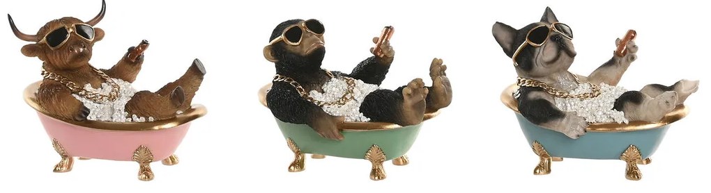 Διακοσμητική Φιγούρα Home ESPRIT Μαύρο Πολύχρωμο 20 X 14,5 X 15,5 CM (3 Μονάδες)