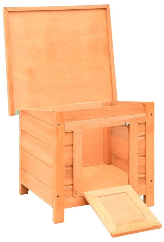 vidaXL Σπιτάκι Γάτας 50x46x43,5 εκ. από Μασίφ Ξύλο Πεύκου και Ελάτης