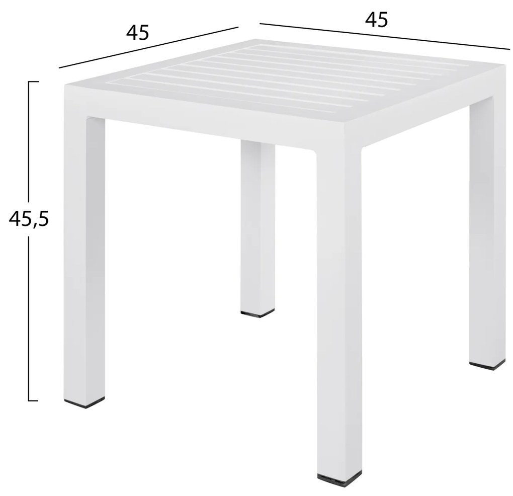 ΤΡΑΠΕΖΙ ΑΛΟΥΜΙΝΙΟΥ QIANA HM5402.01 ΛΕΥΚΟ 45x45x45,5 εκ. - 0602812 - HM5402.01