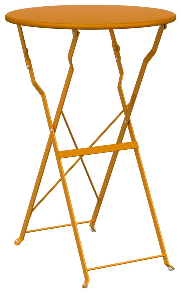 vidaXL Τραπέζι Bistro Πτυσσόμενο Μουσταρδί Ø50x71 εκ. Κατασκευασμένο από Ατσάλι με επιστρώσεις σκόνης