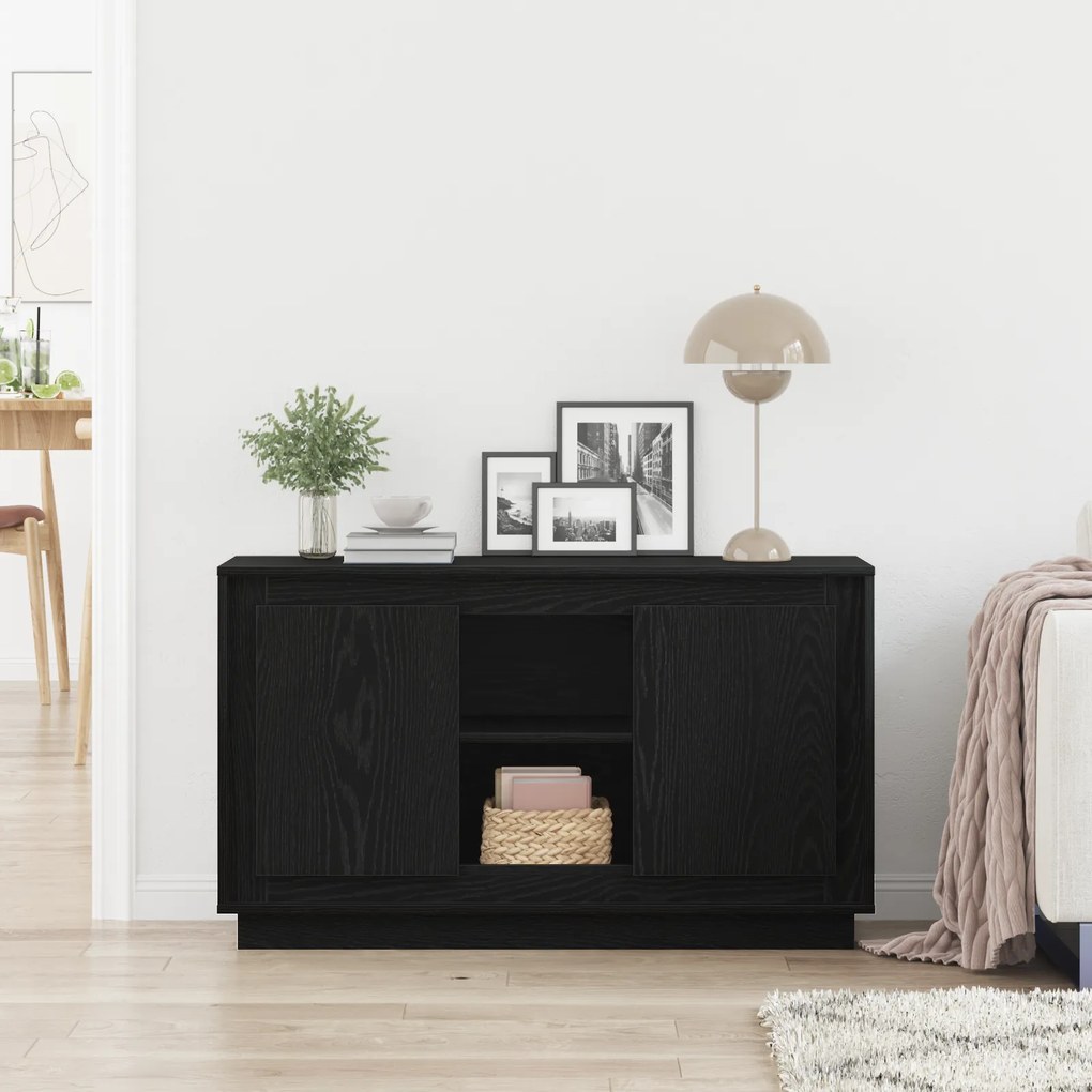 vidaXL Σερβιτόρος Μαύρο Δρύινο 102x35x60 εκ Επεξεργασμένο Ξύλο