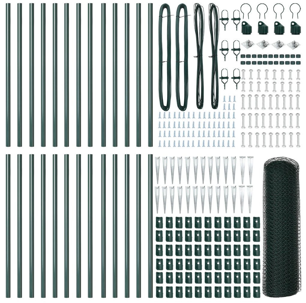 vidaXL Hexagon Fence Πράσινο 0.5x50 m Χάλυβας