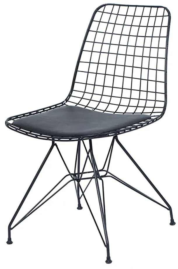 Artekko Tivoli Μεταλλική Μαύρη Καρέκλα με Τεχνόδερμα (46x56x77)cm Artekko 783-0006