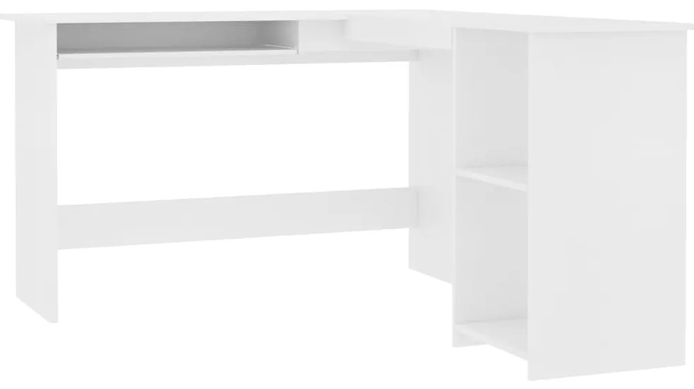 vidaXL Γραφείο Γωνιακό Λευκό 120 x 140 x 75 εκ. από Επεξ. Ξύλο