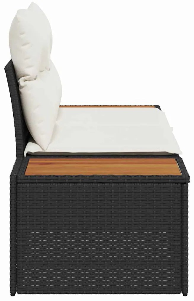 vidaXL Καναπές Κήπου Μαύρο 184 x 62 x 85εκ συνθετικό ρατάν