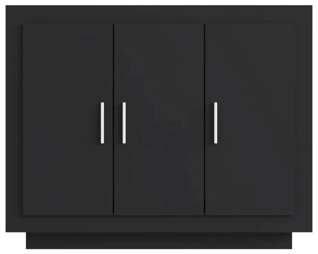 Συρταριέρα Μαύρη 92x35x75 εκ. από Επεξεργασμένο Ξύλο - Μαύρο