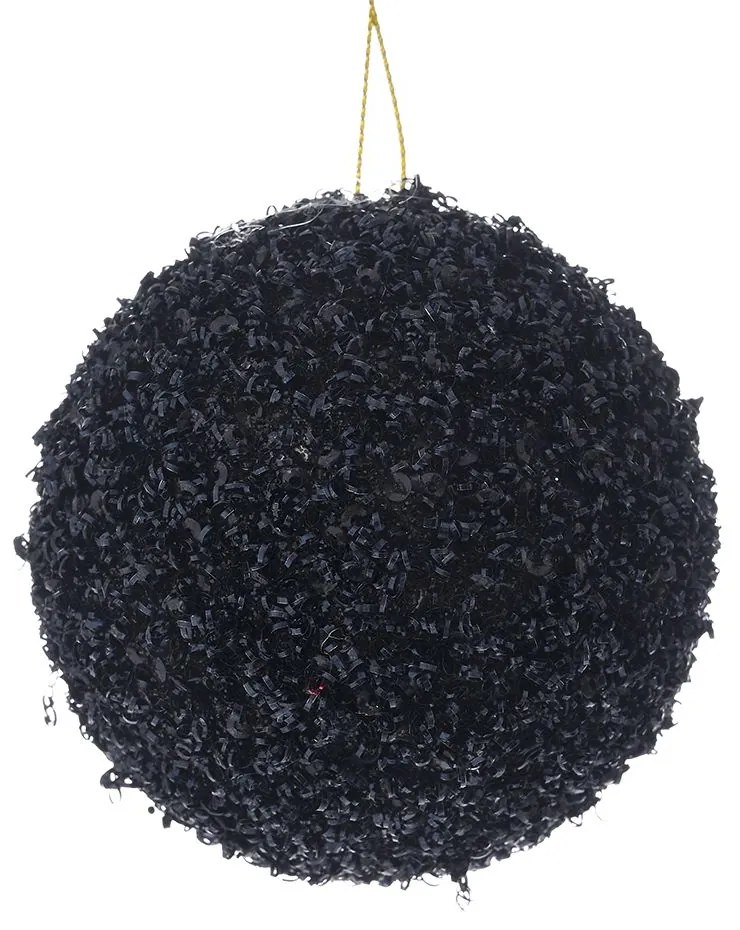 Χριστουγεννιάτικη Μπάλα Polyfoam Μαύρη Glitter 8εκ. iliadis 83503