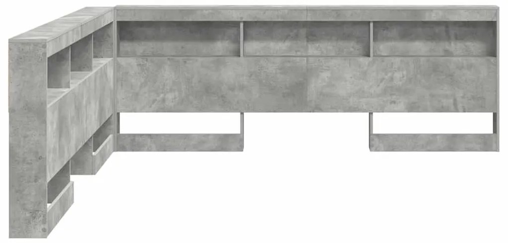 vidaXL Κεφαλάρι Αποθήκης Γκρι σκυροδέματος 180 cm Επεξεργασμένο ξύλο