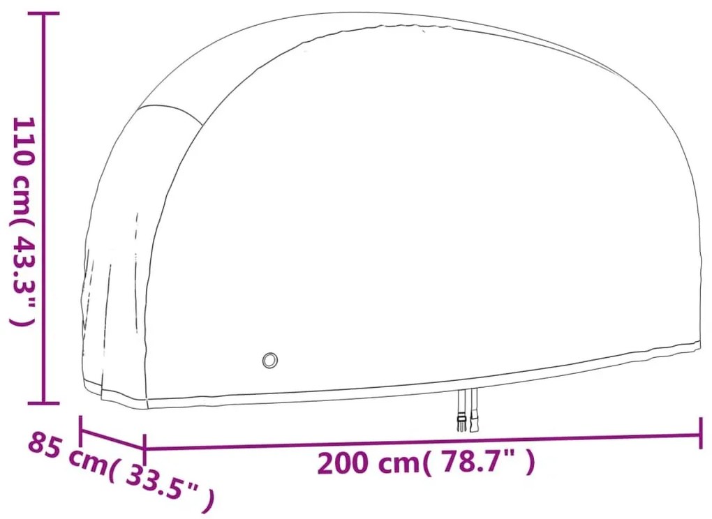 Κάλυμμα Ποδηλάτου 200 x 85 x 110 εκ. 190T Oxford - Μαύρο