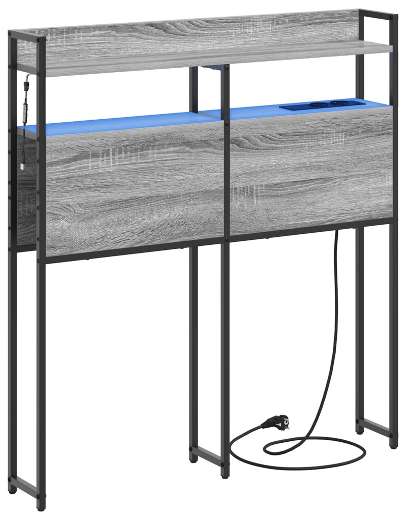 vidaXL Κεφαλάρι Αποθήκης με ράφι Γκρι sonoma 90 cm Επεξεργασμένο ξύλο