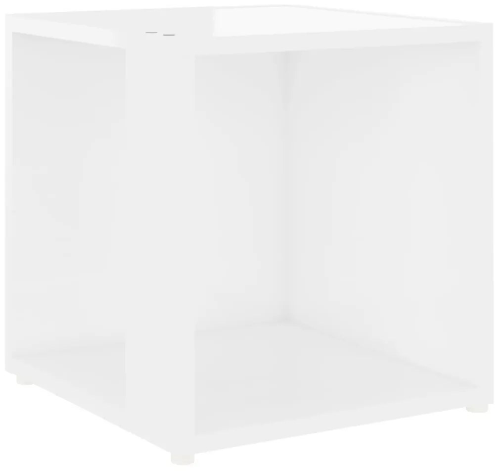 vidaXL Τραπέζι Βοηθητικό Γυαλιστερό Λευκό 33x33x34,5 εκ. Μοριοσανίδα