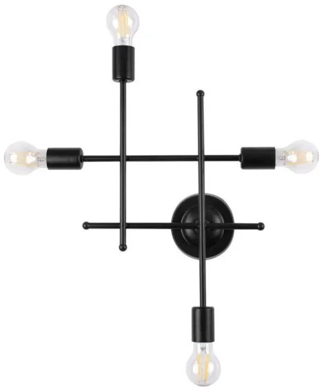 Απλίκα Φωτιστικό Τοίχου Μέταλλο Piping H55 Φ52 Globostar-661-Μαύρο 00661