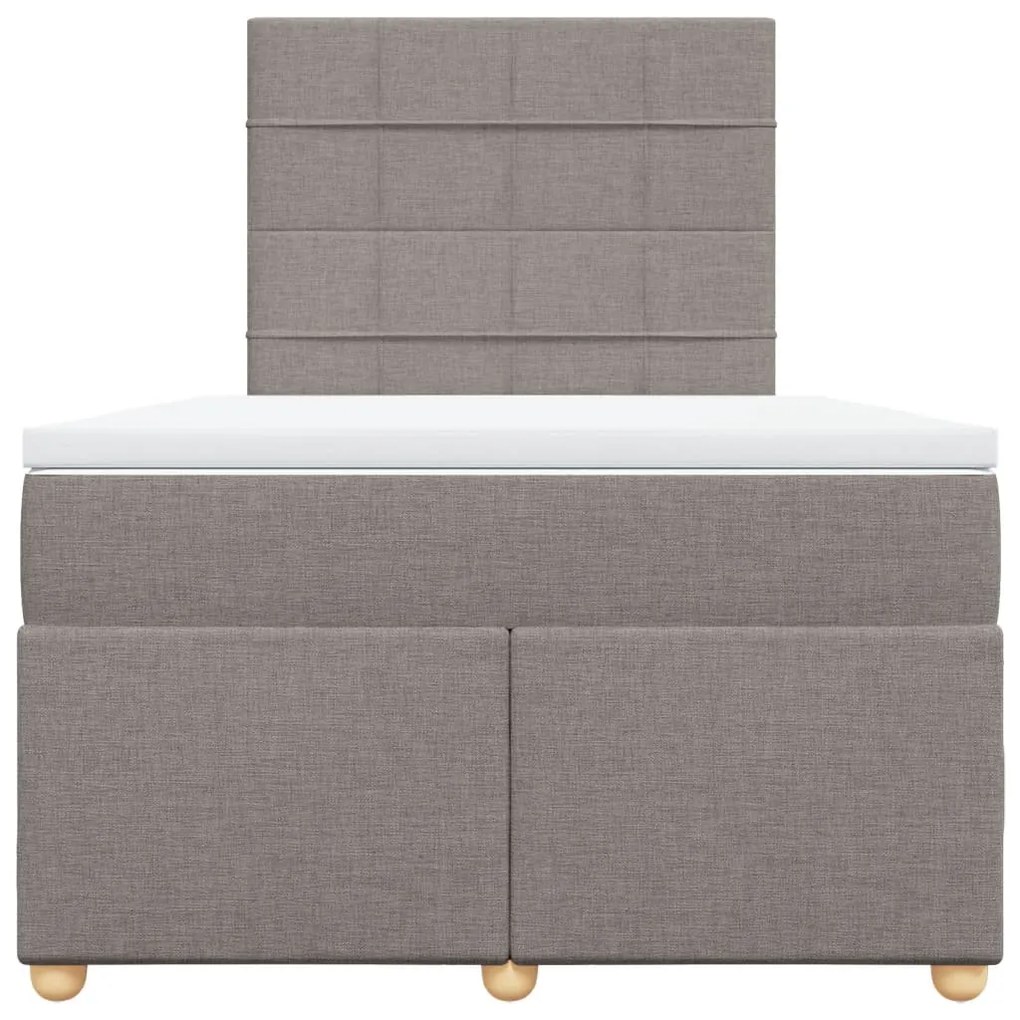 Κρεβάτι Boxspring με Στρώμα Taupe 120x190 εκ. Υφασμάτινο - Μπεζ-Γκρι