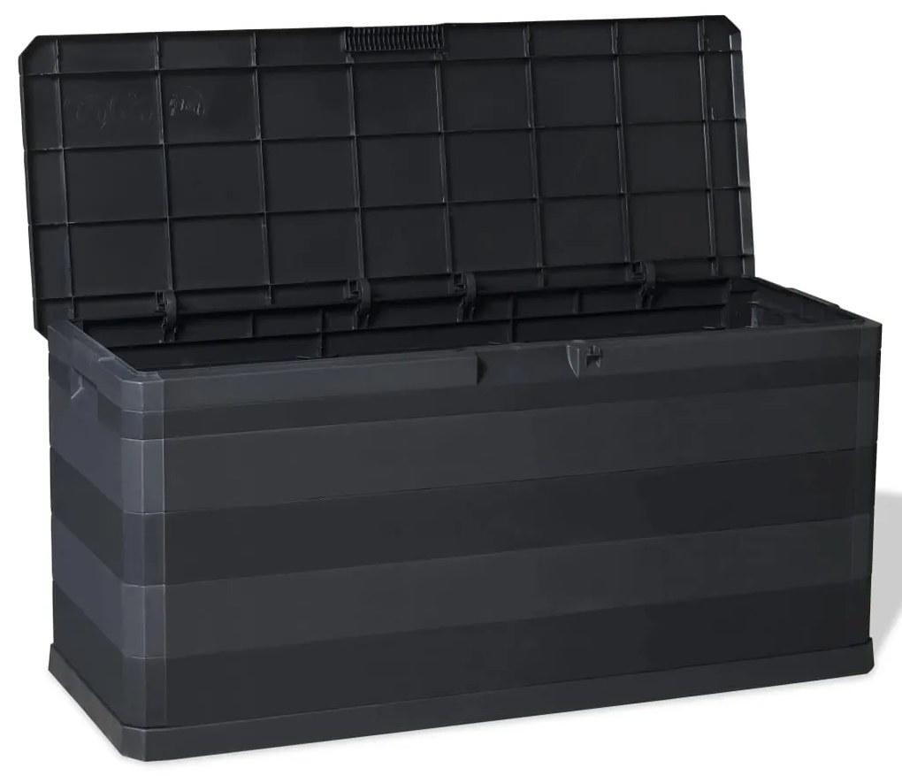 vidaXL Μπαούλο Αποθήκευσης Κήπου Μαύρο 117 x 45 x 56 εκ.