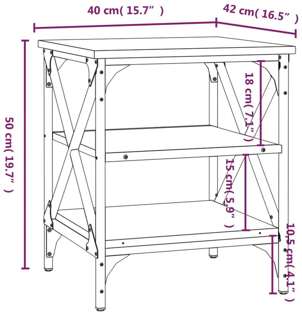 Τραπεζάκια Σαλονιού 2 τεμ Καφέ Δρυς 40x42x50 εκ. Επεξ. Ξύλο - Καφέ