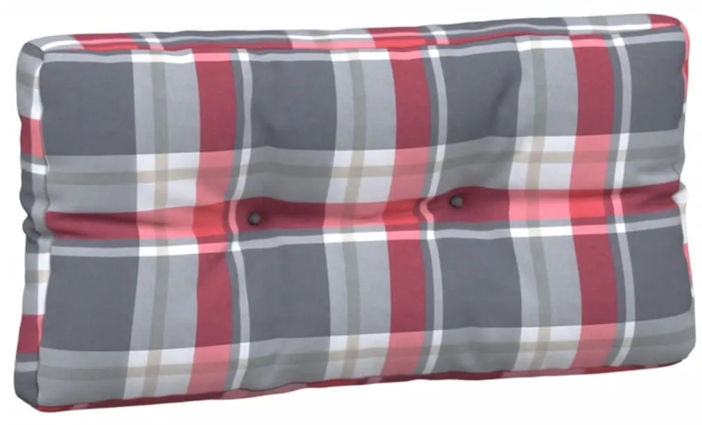 vidaXL Μαξιλάρια Παλέτας 5 τεμ. Γκρι Καρό Υφασμάτινα