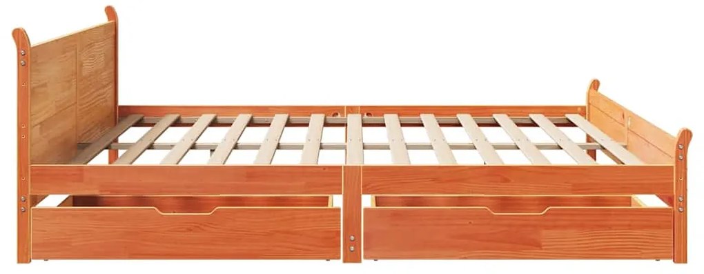 vidaXL Σκελετός Κρεβ. Χωρίς Στρώμα Καφέ Κεριού 180x200 εκ Μασίφ Πεύκο