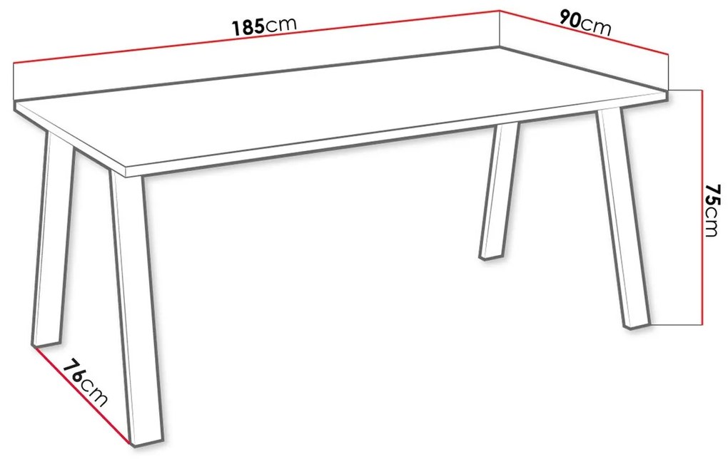 Τραπέζι Tucson 143, Artisan βελανιδιά, 75x90x185cm, 54 kg, Πλαστικοποιημένη μοριοσανίδα, Μέταλλο | Epipla1.gr