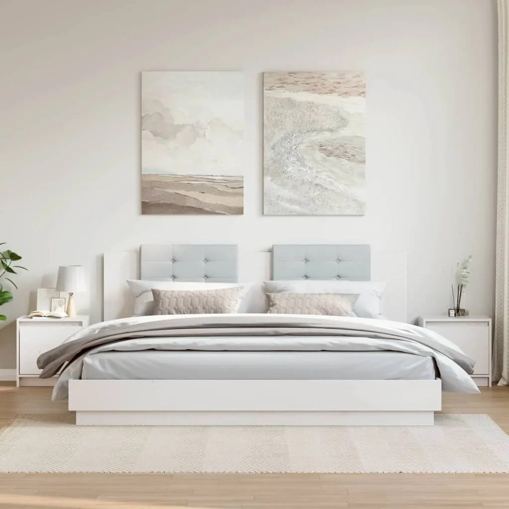 vidaXL Κομοδίνα 2 τεμ. Λευκά 40 x 30,5 x 40 εκ. από Μασίφ Ξύλο Πεύκου