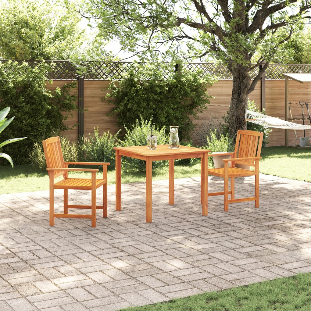 vidaXL Σετ Εξωτερικής Διατροφής 3 pcs Φυσικό ξύλο 90 x 90 x 74 cm