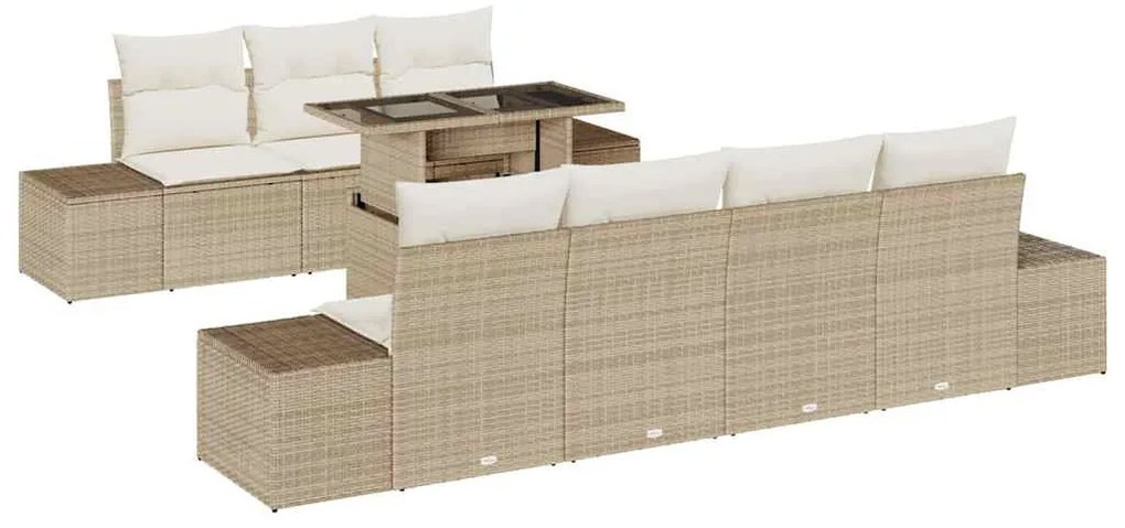 vidaXL Σετ Καναπέ Κήπου 8 pcs μπεζ και κρεμ 100 x 55 x 73 εκ.