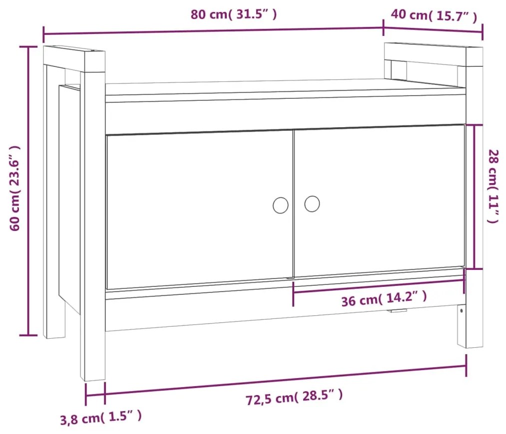 ΠΑΓΚΑΚΙ ΧΟΛ 80 X 40 X 60 ΕΚ. ΑΠΟ ΜΑΣΙΦ ΞΥΛΟ ΠΕΥΚΟΥ 821779