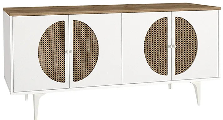 Μπουφές Aureta Megapap χρώμα λευκό - sapphire oak 180x45x75εκ.