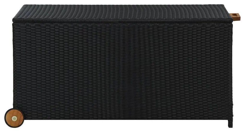 vidaXL Κουτί Αποθήκευσης Κήπου Μαύρο 120x65x61 εκ. Συνθετικό Ρατάν